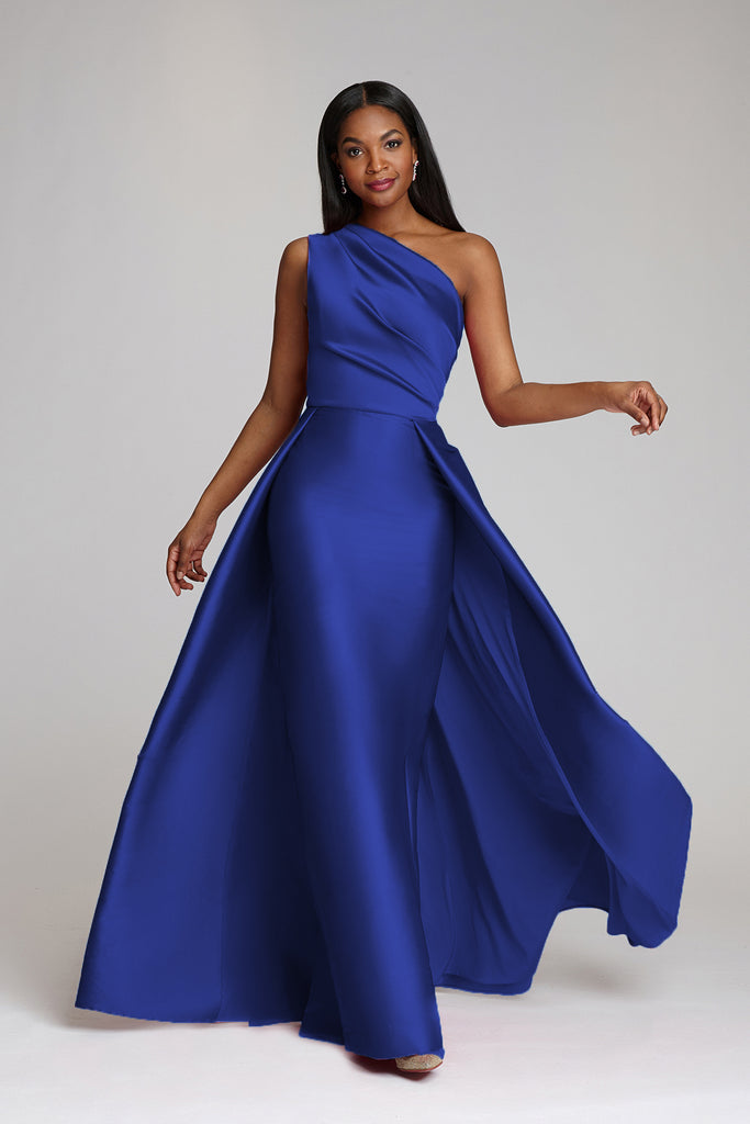 Betsy & Adam One Shoulder Sleeveless Side Cut Out Gown | Dillard's